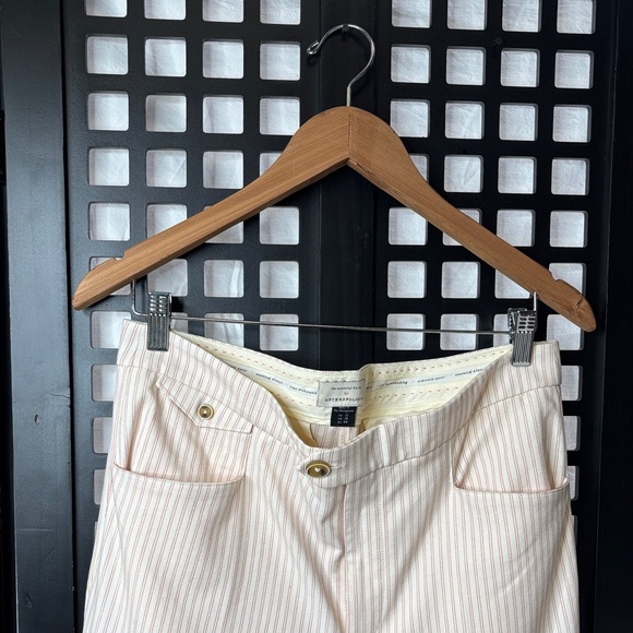 🤍 Anthropologie Essential Slim Striped Cream Pants Size 12 🤍 - Picture 3 of 16